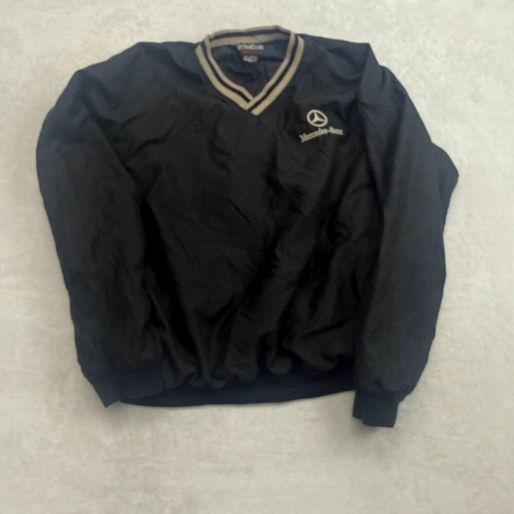 Mercedes-Benz Men's Windbreaker Pullover Jacket Black Size M V-Neck Vitraclub
